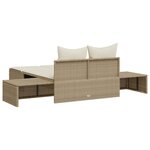 vidaXL Chaise longue double avec coussins beige résine tressée