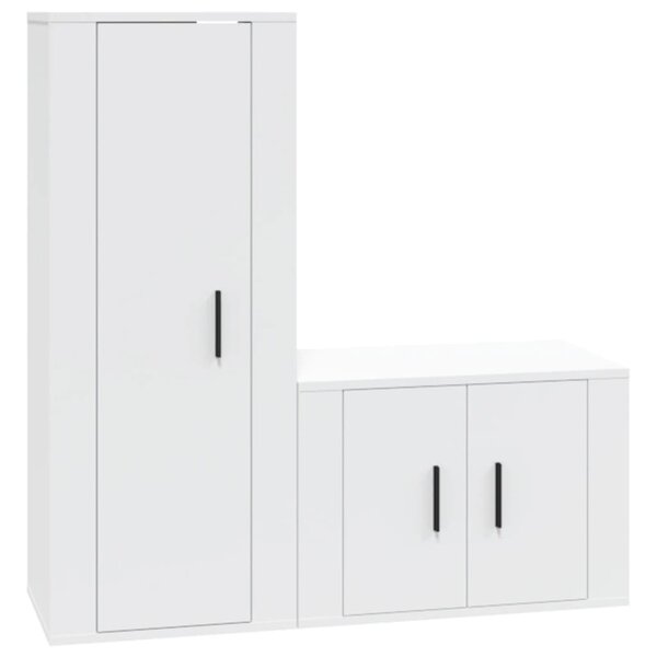 vidaXL Ensemble de meubles TV 2 Pièces Blanc Bois d'ingénierie