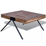 vidaXL Table basse avec pieds en V Bois de teck recyclé
