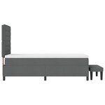 vidaXL Lit avec Sommier et Matelas & Banquette Gris Foncé 90x200 cm Tissu