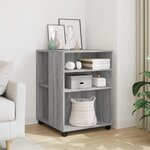 vidaXL Table d'appoint avec roues sonoma gris bois d'ingénierie