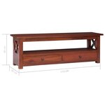 vidaXL Meuble TV Marron 115x30x40 cm Bois d'acajou massif