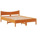 vidaXL Cadre de lit et tête de lit cire marron 200x200 cm bois de pin