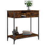 vidaXL Table console chêne fumé 75x34 5x75 cm bois d'ingénierie