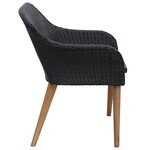 vidaXL Ensemble à dîner de jardin 9 Pièces Résine tressée Noir