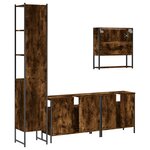 vidaXL Ensemble de meubles de salle de bain 4 Pièces Chêne fumé Bois