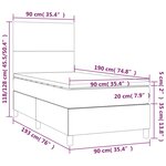 vidaXL Sommier à lattes de lit avec matelas Bleu 90x190 cm Tissu