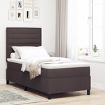 vidaXL Lit à ressort avec matelas Marron foncé 90x200 cm Tissu