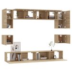 vidaXL Ensemble de meubles TV 8 Pièces Chêne sonoma Bois d'ingénierie