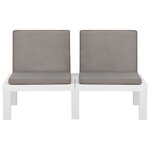 vidaXL Salon de jardin 4 Pièces avec coussins Plastique Blanc