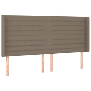 vidaXL Tête de lit avec oreilles Taupe 183x16x118/128 cm Tissu