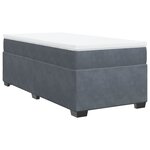 vidaXL Sommier à lattes de lit et matelas Gris foncé 90x200 cm Velours