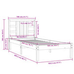 vidaXL Cadre de lit sans matelas marron miel 100x200 cm bois massif