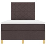 vidaXL Lit à Sommier avec Matelas Marron Foncé 120x200 cm Tissu