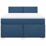 vidaXL Sommier à lattes de lit avec matelas Bleu 140x190 cm Tissu