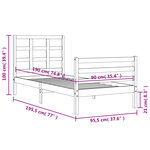 vidaXL Cadre de lit sans matelas blanc bois massif