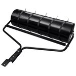 vidaXL Rouleau à gazon de jardin et colliers d'aérateur noir 63 L fer