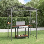 vidaXL Gazebo BBQ et étagères latérales anthracite 210x114x230cm acier