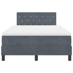 Lit Box Spring vidaXL avec matelas Gris foncé Petit double Velours