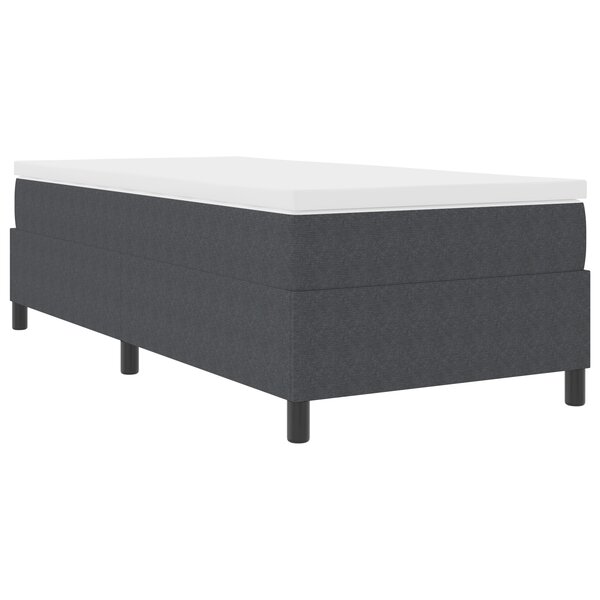 vidaXL Lit à ressorts Box Gris foncé 90x200 cm Tissu en velours côtelé