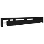 vidaXL Meuble TV avec lumières LED Noir 290x36 5x40 cm