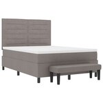 vidaXL Lit à ressort avec matelas et banc taupe 160x200 cm Tissu
