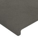 vidaXL Tête de lit à LED Gris foncé 147x16x118/128 cm Velours