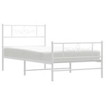 vidaXL Cadre de lit métal sans matelas avec pied de lit blanc 80x200cm