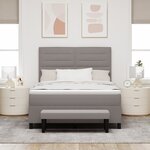 vidaXL Lit à ressort avec matelas et banc taupe 160x200 cm Tissu