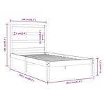vidaXL Cadre de lit sans matelas noir 100x200 cm bois massif de pin