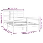 vidaXL Cadre de lit Blanc Bois massif 140x190 cm