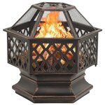 vidaXL Foyer rustique avec tisonnier 62x54x56 cm XXL acier