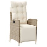 vidaXL Ensemble à manger de jardin et coussins 7 Pièces beige poly rotin