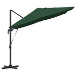 vidaXL Parasol cantilever vert Vert Tissu en polyester et cadre en métal
