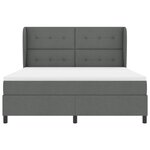 Lit Box Spring vidaXL avec Matelas en Gris Foncé  180x200 cm Tissu