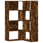 vidaXL Bibliothèque d'angle à 4 niveaux chêne fumé bois d'ingénierie