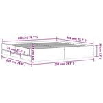 vidaXL Cadre de lit avec tiroirs sans matelas noir 200x200 cm