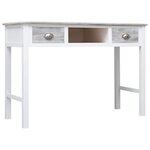 Bureau table poste de travail meuble d'ordinateur informatique étude 110 x 45 x 76 cm bois gris 02_0023821
