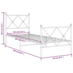 vidaXL Cadre de lit métal sans matelas avec pied de lit noir 80x200 cm