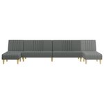 vidaXL Canapé-lit en forme de L gris foncé 255x140x70 cm tissu