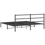 vidaXL Cadre de lit métal sans matelas et tête de lit noir 180x200 cm