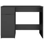 Bureau table poste de travail meuble d'ordinateur informatique étude 100 x 50 x 75 cm bois d'ingénierie noir 02_0023884