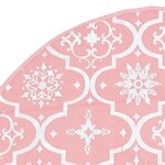 vidaXL Jupe de sapin de Noël de luxe avec chaussette Rose 122 cm Tissu