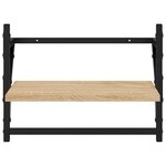 vidaXL Étagères murales avec barres 2 Pièces chêne sonoma 40x25x30 cm