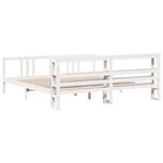vidaXL Cadre de lit et tête de lit blanc 200x200 cm bois de pin massif