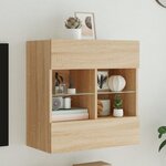 vidaXL Meuble TV mural avec lumières LED chêne sonoma 58 5x30x60 5 cm
