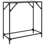 vidaXL Table console avec dessus en verre noir 80x35x81 cm acier