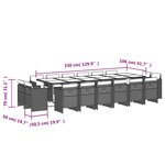 vidaXL Ensemble à manger de jardin et coussins 17 Pièces mélange beige