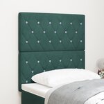 Tête de lit vidaXL avec boutons en cristal en velours vert foncé 80 cm
