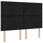 vidaXL Lit à ressorts avec matelas et banc noir 140x200 cm en tissu